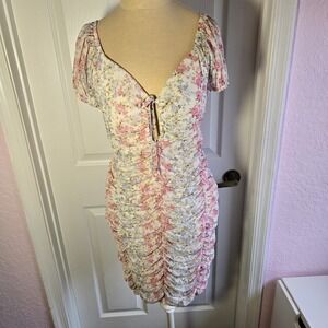 Madden‎ NYC Sweetheart  Bodycon Ruched Dress Size XXXL Floral Summer Party Curvy